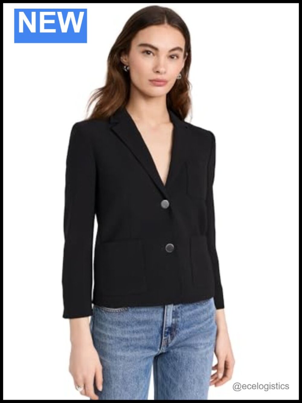 Notch Lapel Blazer with Patch Pockets